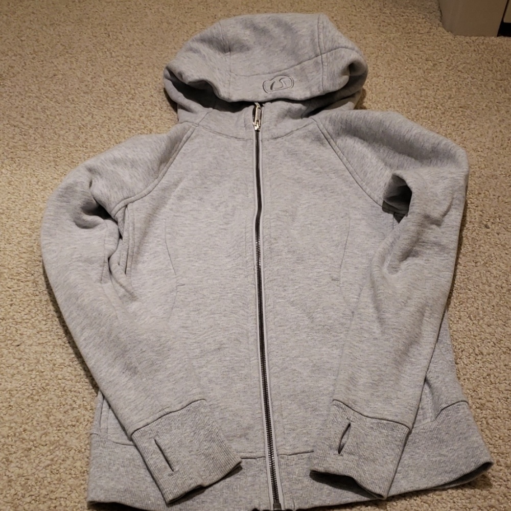 Lululemon light gray scuba zip hoodie size 4